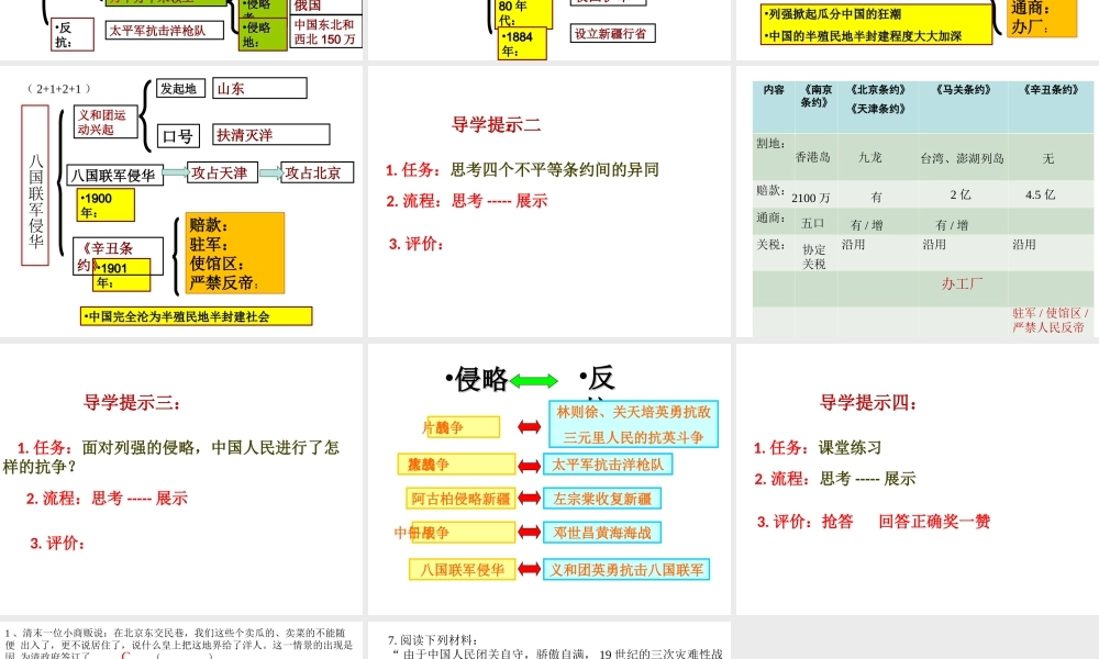 八年级历史上册 第一单元 列强的侵略与中国人民的抗争复习课件 岳麓版-岳麓级上册历史课件
