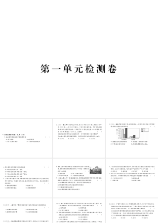 八年级历史上册 第一单元 列强的侵略与中国人民的抗争检测卷课件 岳麓版-岳麓版初中八年级上册历史课件
