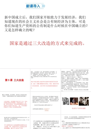 八年级历史下册 第2单元 社会主义制度的建立与社会主义建设的探索 第5课 三大改造课件1 新人教版-新人教版初中八年级下册历史课件