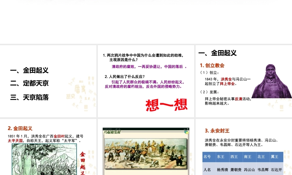 八年级历史上册 第一单元 列强侵华与晚晴时期的救亡图存 第3课 太平天国教学课件 岳麓版-岳麓级上册历史课件