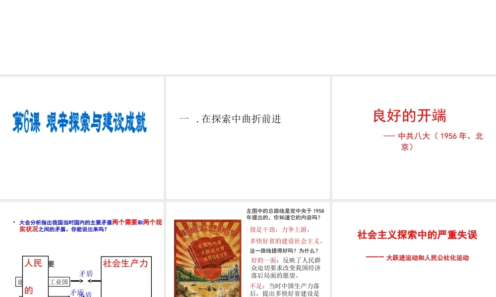 八年级历史下册 第2单元 社会主义制度的建立与社会主义建设的探索 第6课 艰辛探索与建设成就课件2 新人教版-新人教级下册历史课件