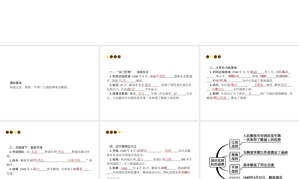 八年级历史上册 第五单元 人民解放战争的胜利 第24课 国民党政权的崩溃课件 北师大版-北师大版初中八年级上册历史课件