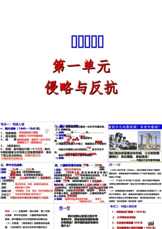 八年级历史上册 第一单元 中国近代史侵略与反抗复习课件 北师大版-北师大版初中八年级上册历史课件