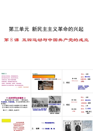八年级历史上册 第8课 五四运动与中国共产党的成立课件1 华东师大版-华东师大版初中八年级上册历史课件