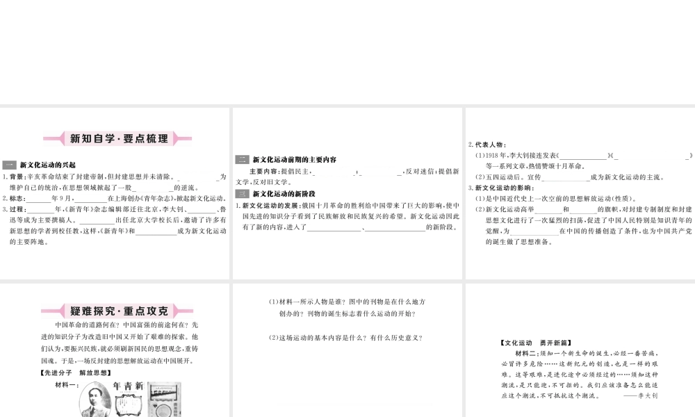 八年级历史上册 第8课 新文化运动课件 川教版-川教版初中八年级上册历史课件
