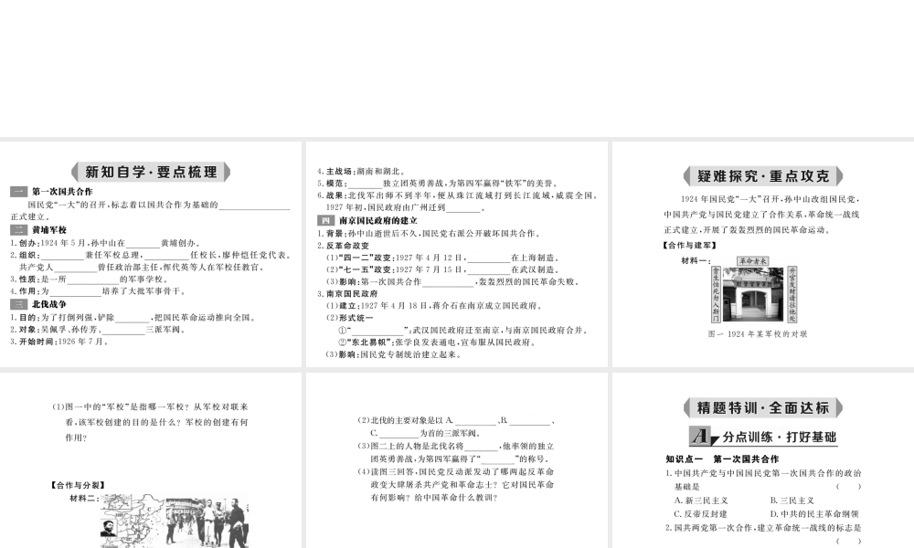 八年级历史上册 第9课 国民革命运动与南京国民政府的建立课件 华东师大版-华东师大级上册历史课件
