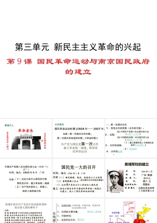 八年级历史上册 第9课 国民革命运动与南京国民政府的建立课件1 华东师大版-华东师大级上册历史课件