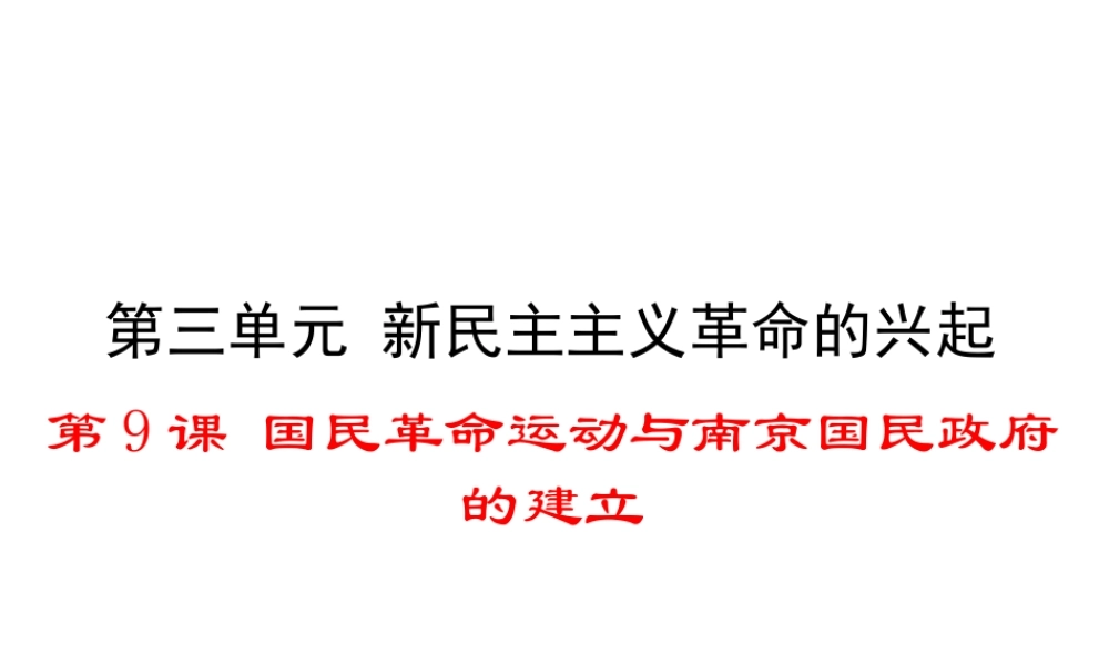 八年级历史上册 第9课 国民革命运动与南京国民政府的建立课件2 华东师大版-华东师大级上册历史课件