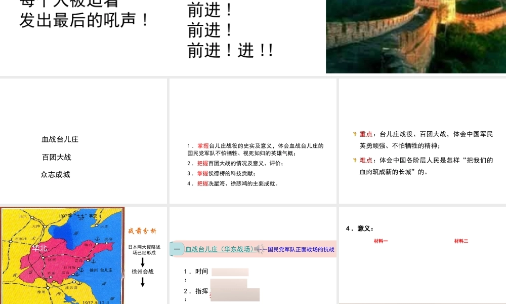 八年级历史上册 第四单元 第19课 把我们的血肉筑成新的长城课件 北师大版-北师大级上册历史课件