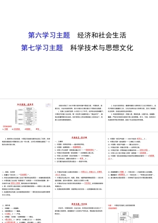 八年级历史上学期期末复习 探究导学课型 第六、七学习主题课件 川教版-川教版初中八年级全册历史课件