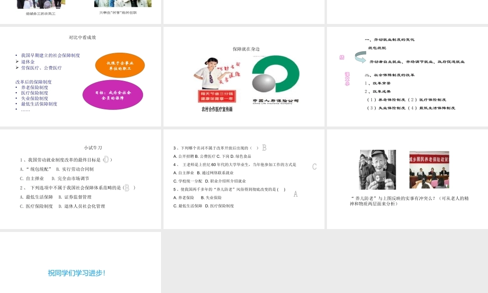 八年级历史下册 第七单元 第21课 劳动就业和社会保障课件 华东师大版-华东师大版初中八年级下册历史课件