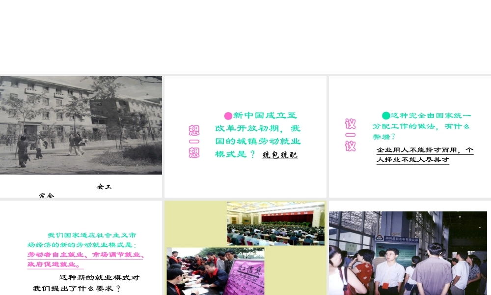 八年级历史下册 第七单元 第21课《劳动就业与社会保障》课件1 华东师大版-华东师大版初中八年级下册历史课件