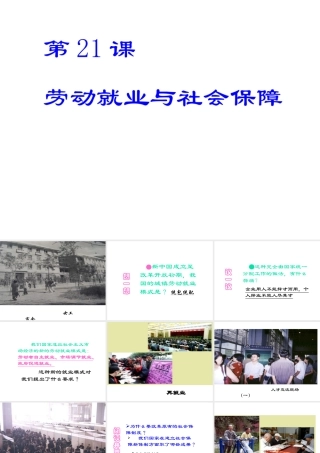 八年级历史下册 第七单元 第21课《劳动就业与社会保障》课件1 华东师大版-华东师大级下册历史课件