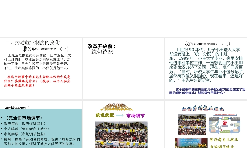 八年级历史下册 第七单元 第21课《劳动就业与社会保障》课件3 华东师大版-华东师大级下册历史课件