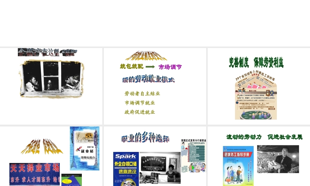 八年级历史下册 第七单元 第21课《劳动就业与社会保障》课件4 华东师大版-华东师大级下册历史课件