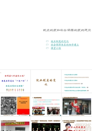 八年级历史下册 第七学习主题 社会生活 第21课《就业制度和社会保障制度的建立》课件1 川教版-川教级下册历史课件