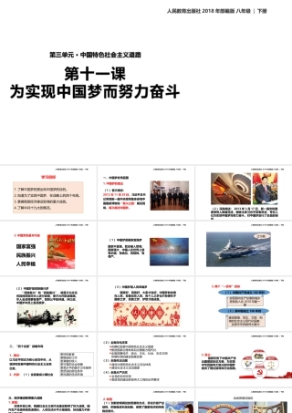 八年级历史下册 第三单元 中国特色社会主义道路 第11课《为实现中国梦而努力奋斗》教学课件 新人教版-新人教版初中八年级下册历史课件