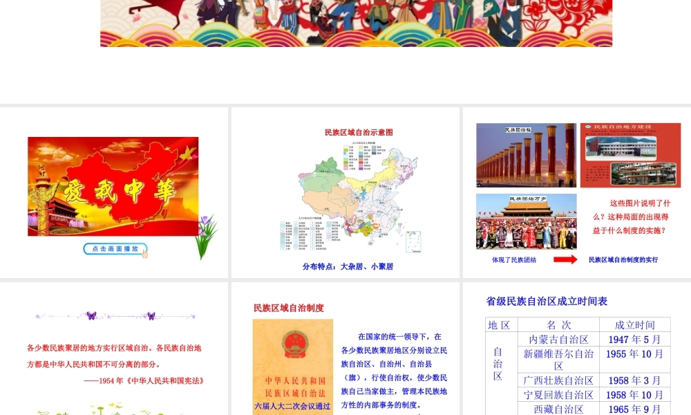 八年级历史下册 第三单元 中国特色社会主义道路 第12课民族大团结课件+素材 新人教版