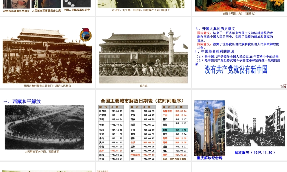 八年级历史下册 第一学习主题 中华人民共和国的成立和巩固 第1课《中国人民站起来了》课件2 川教版-川教级下册历史课件