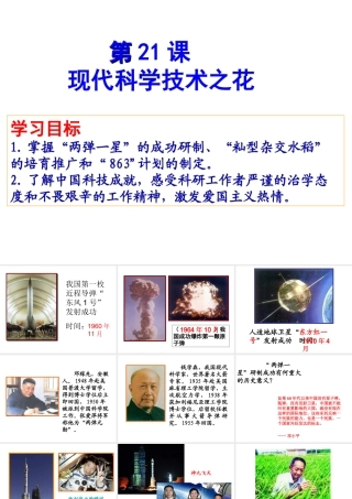 八年级历史下册 第六单元 第21课 现代科学技术之花课件3 岳麓版-岳麓版初中八年级下册历史课件