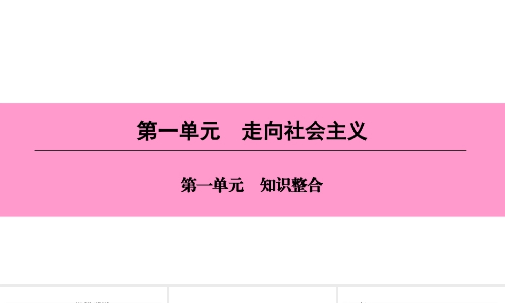 八年级历史下册 第一单元 走向社会主义知识整合课件 北师大版-北师大版初中八年级下册历史课件