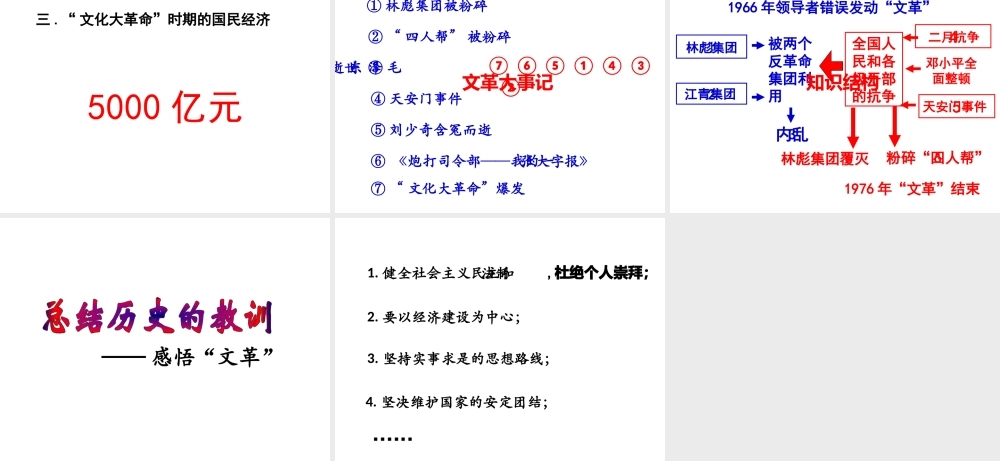 八年级历史下册 第二学习主题 社会主义道路的探索 第6课《十年“文化大革命”的内乱》课件5 川教版-川教版初中八年级下册历史课件