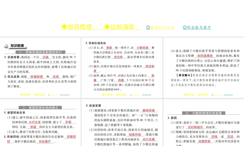 八年级历史下册 第十三课 民族团结与共同繁荣课件 川教版-川教版初中八年级下册历史课件