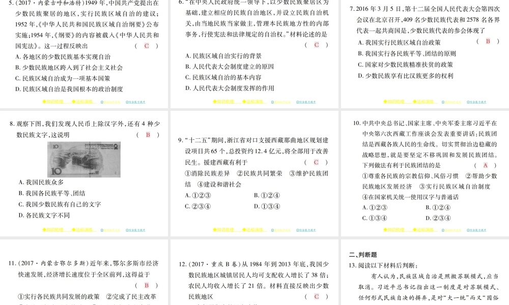 八年级历史下册 第十三课 民族团结与共同繁荣课件 川教版-川教级下册历史课件