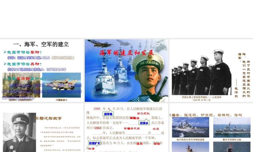 八年级历史下册 第五单元 第14课《人民军队的现代化建设》教学课件2 华东师大版-华东师大级下册历史课件