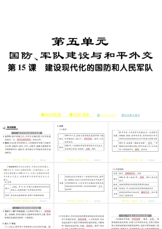 八年级历史下册 第十五课 建设现代化的国防和人民军队课件 川教版-川教版初中八年级下册历史课件