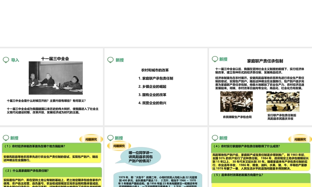 八年级历史下册 第十一课 农村和城市的改革课件 岳麓版-岳麓版初中八年级下册历史课件