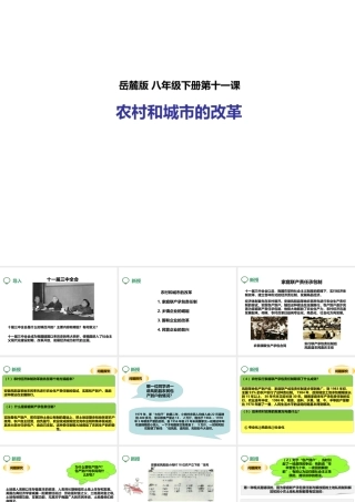 八年级历史下册 第十一课 农村和城市的改革课件 岳麓版-岳麓级下册历史课件