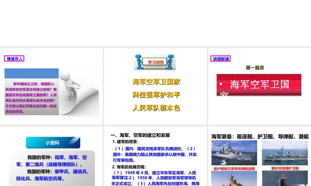 八年级历史下册 第五学习主题 国防建设与外交成就 第15课 建设现代化的人民军队课件 川教版