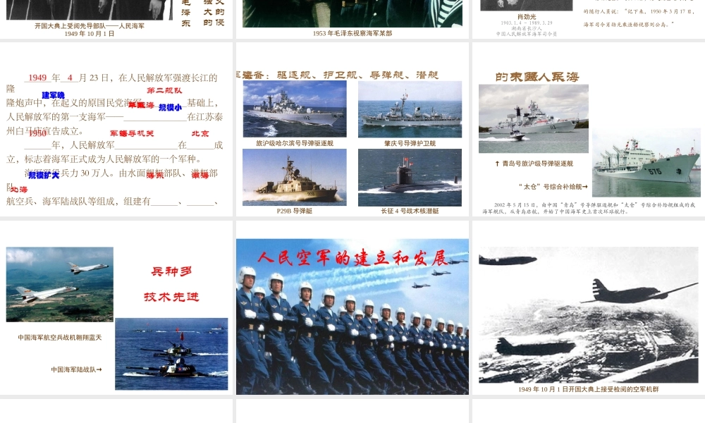 八年级历史下册 第五学习主题 国防建设与外交成就 第15课《建设现代化的人民军队》课件1 川教版-川教级下册历史课件