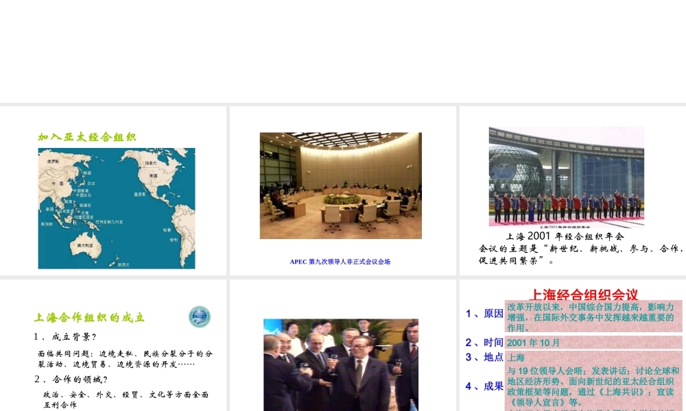 八年级历史下册 第五单元 第16课《走向新世纪的对外关系》教学课件1 华东师大版-华东师大级下册历史课件