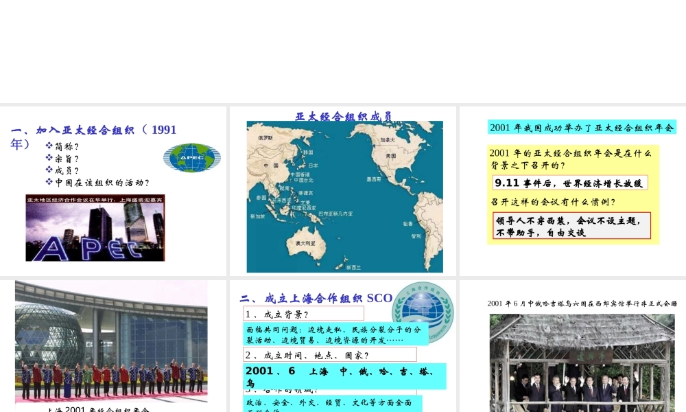 八年级历史下册 第五单元 第16课《走向新世纪的对外关系》教学课件4 华东师大版-华东师大级下册历史课件