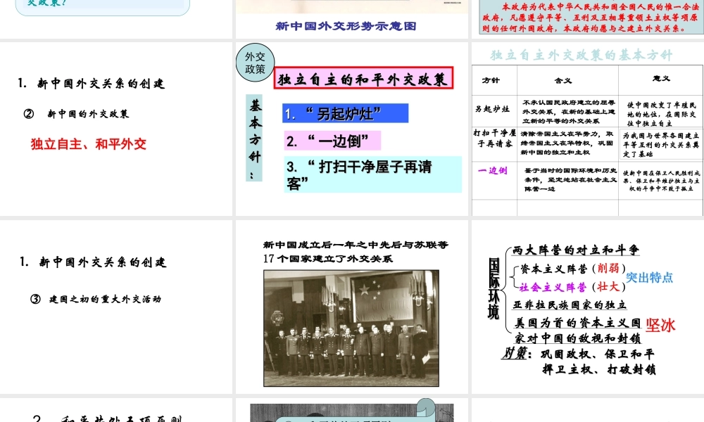 八年级历史下册 第五单元 第19课 独立自主走向国际舞台课件2 岳麓版-岳麓级下册历史课件