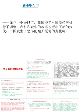 八年级历史下册 第3单元 中国特色社会主义道路 第8课 经济体制改革课件1 新人教版-新人教级下册历史课件