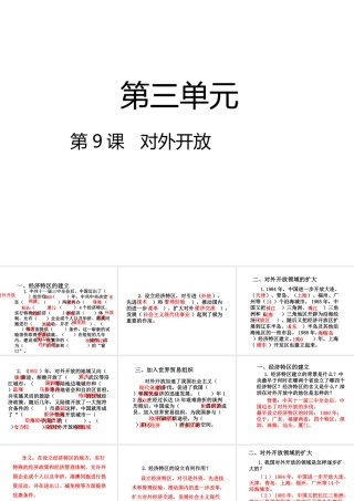 八年级历史下册 第3单元 中国特色社会主义道路 第9课 对外开放课件 新人教版-新人教版初中八年级下册历史课件