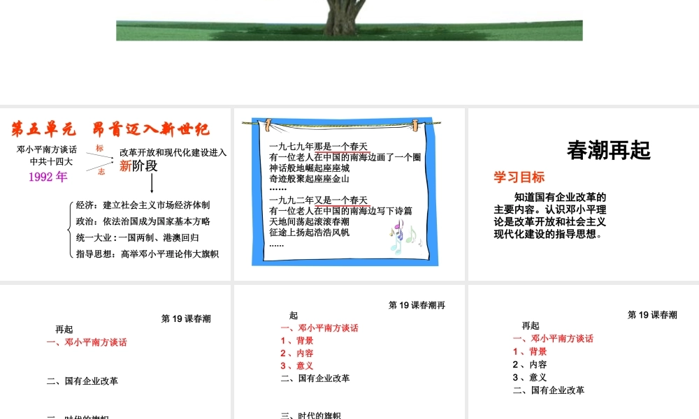 八年级历史下册 第五单元 第19课《春潮再起》课件1 冀教版-冀教版初中八年级下册历史课件