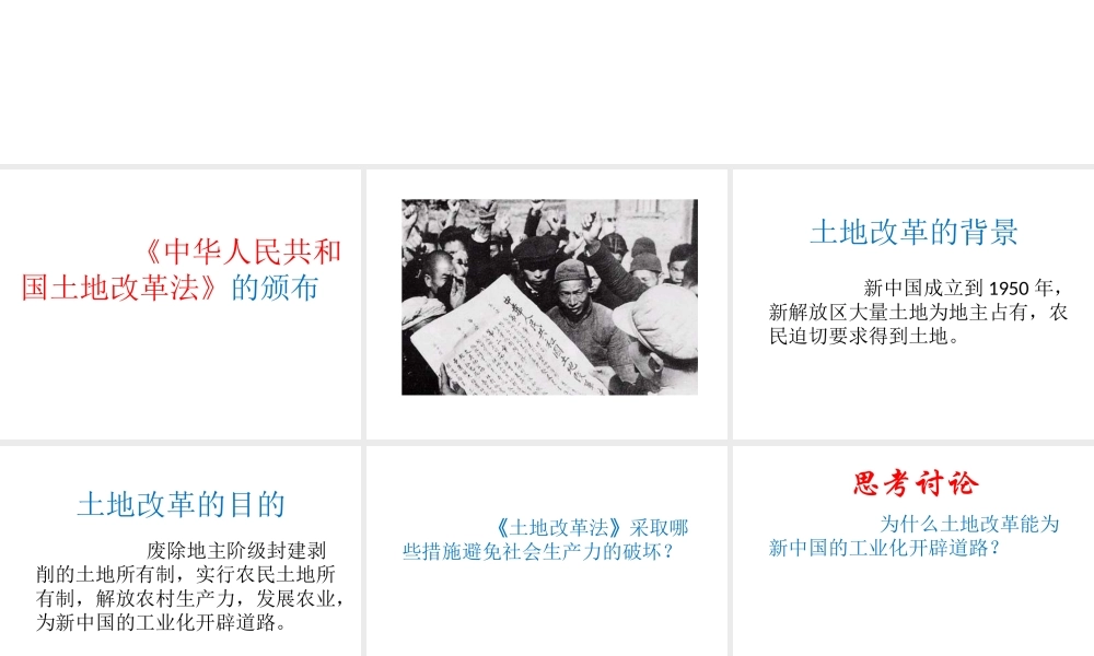 八年级历史下册 第3课 封建土地制度的废除教学课件 岳麓版-岳麓版初中八年级下册历史课件