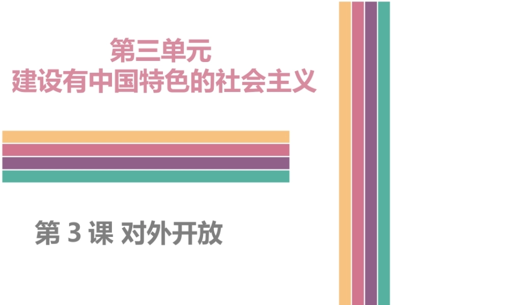 八年级历史下册 3.3 对外开放课件 中图版-中图级下册历史课件