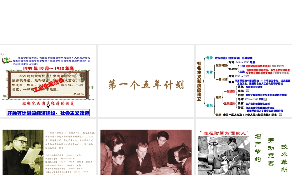 八年级历史下册 第3课 社会主义制度的建立课件1 川教版-川教版初中八年级下册历史课件