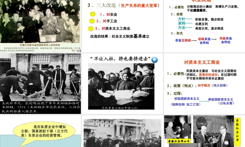 八年级历史下册 第3课 社会主义制度的建立课件2 川教版-川教级下册历史课件