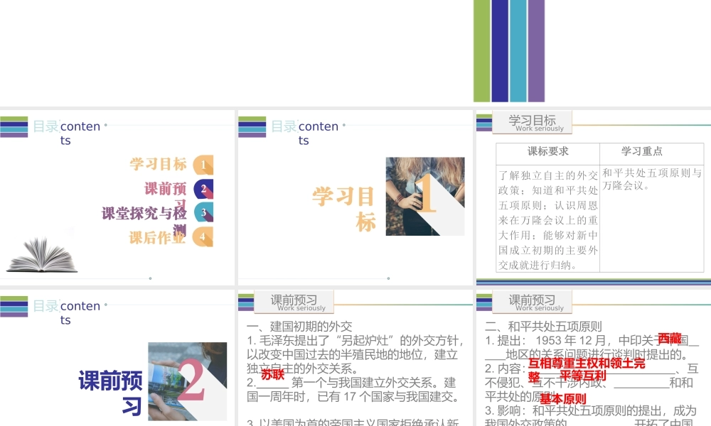 八年级历史下册 5.2 新中国独立自主的外交课件 中图版-中图级下册历史课件