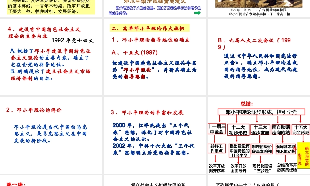 八年级历史下册 第10课 邓小平理论是现代化建设的指针课件 中华书局版-中华书局级下册历史课件