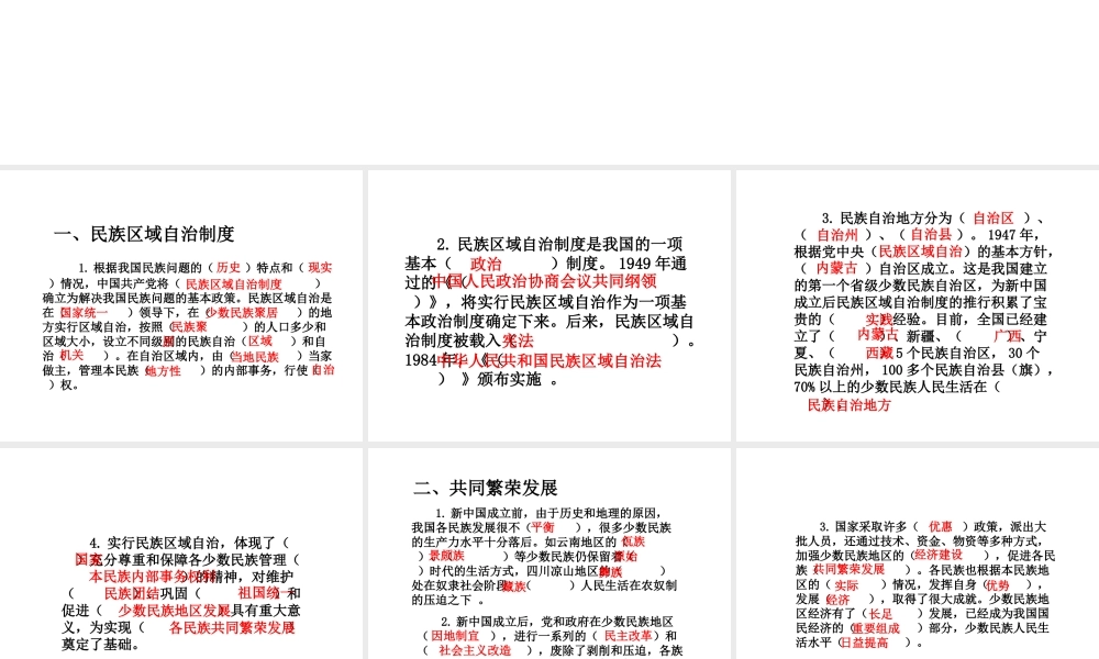 八年级历史下册 第4单元 民族团结与祖国统一 第12课 民族大团结课件 新人教版-新人教版初中八年级下册历史课件