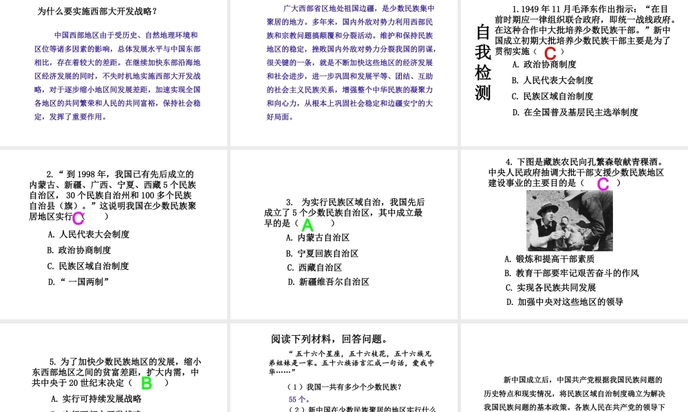 八年级历史下册 第4单元 民族团结与祖国统一 第12课 民族大团结课件 新人教版-新人教版初中八年级下册历史课件