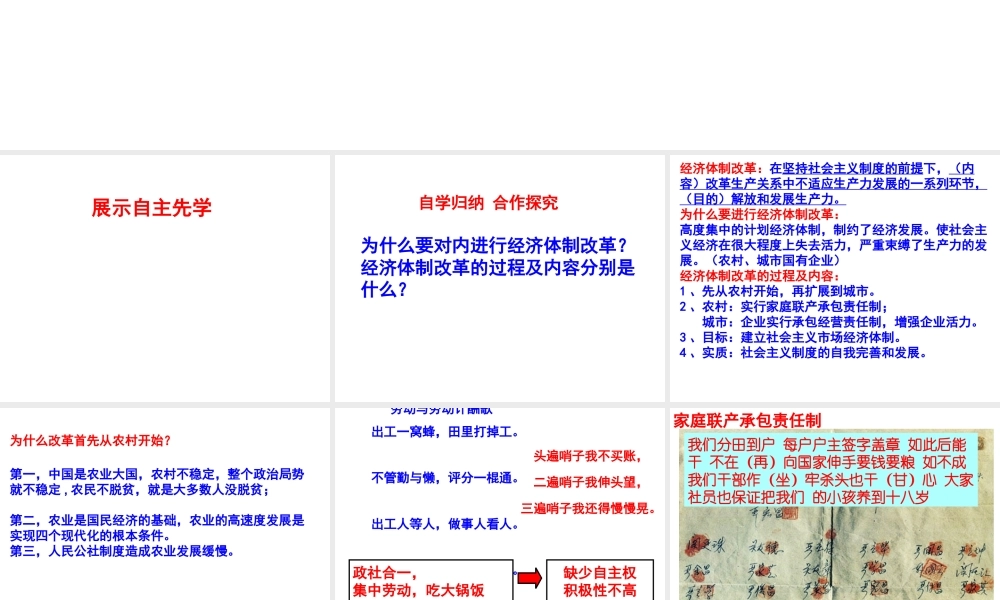 八年级历史下册 第11课 经济体制改革课件 北师大版-北师大级下册历史课件