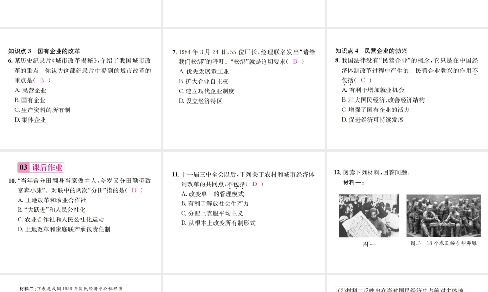 八年级历史下册 第11课 农村和城市的改革课件 岳麓版-岳麓版初中八年级下册历史课件